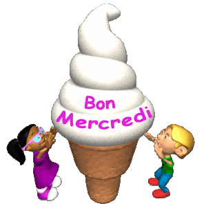 Gif animé Bon mercredi glace enfants